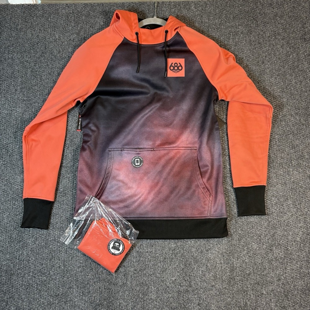 NWT 686 Bonded Fleece‎ Pullover Hoodie Coral Black Women's XS Water Repellent